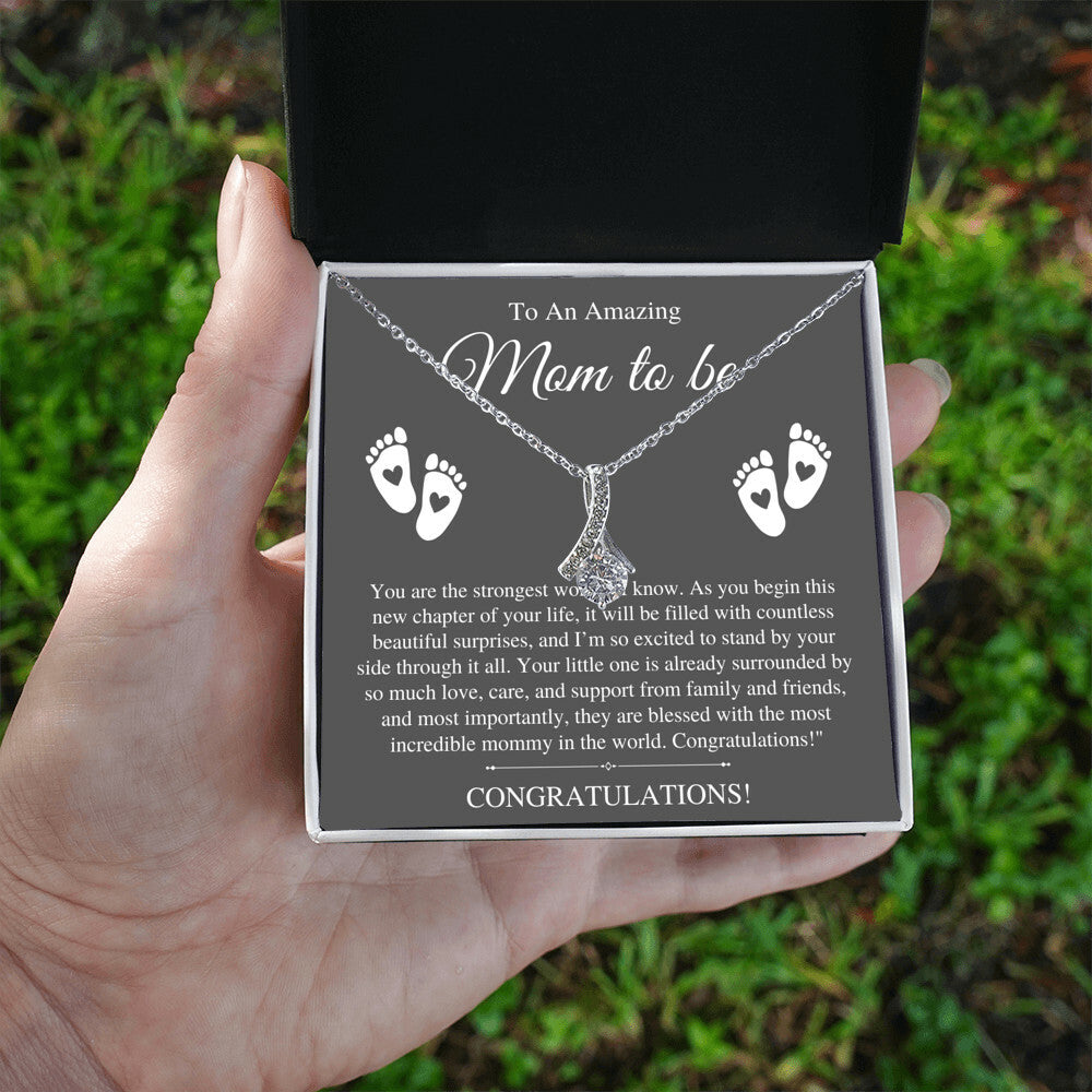 To My Amazing Mom to be, Congratulations - Alluring Beauty Necklace