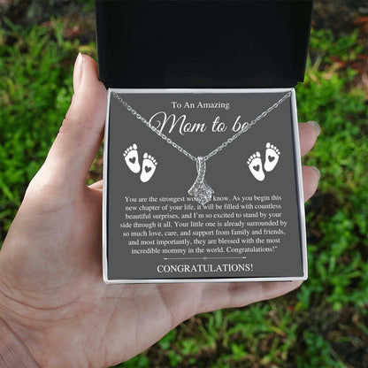 To My Amazing Mom to be, Congratulations - Alluring Beauty Necklace