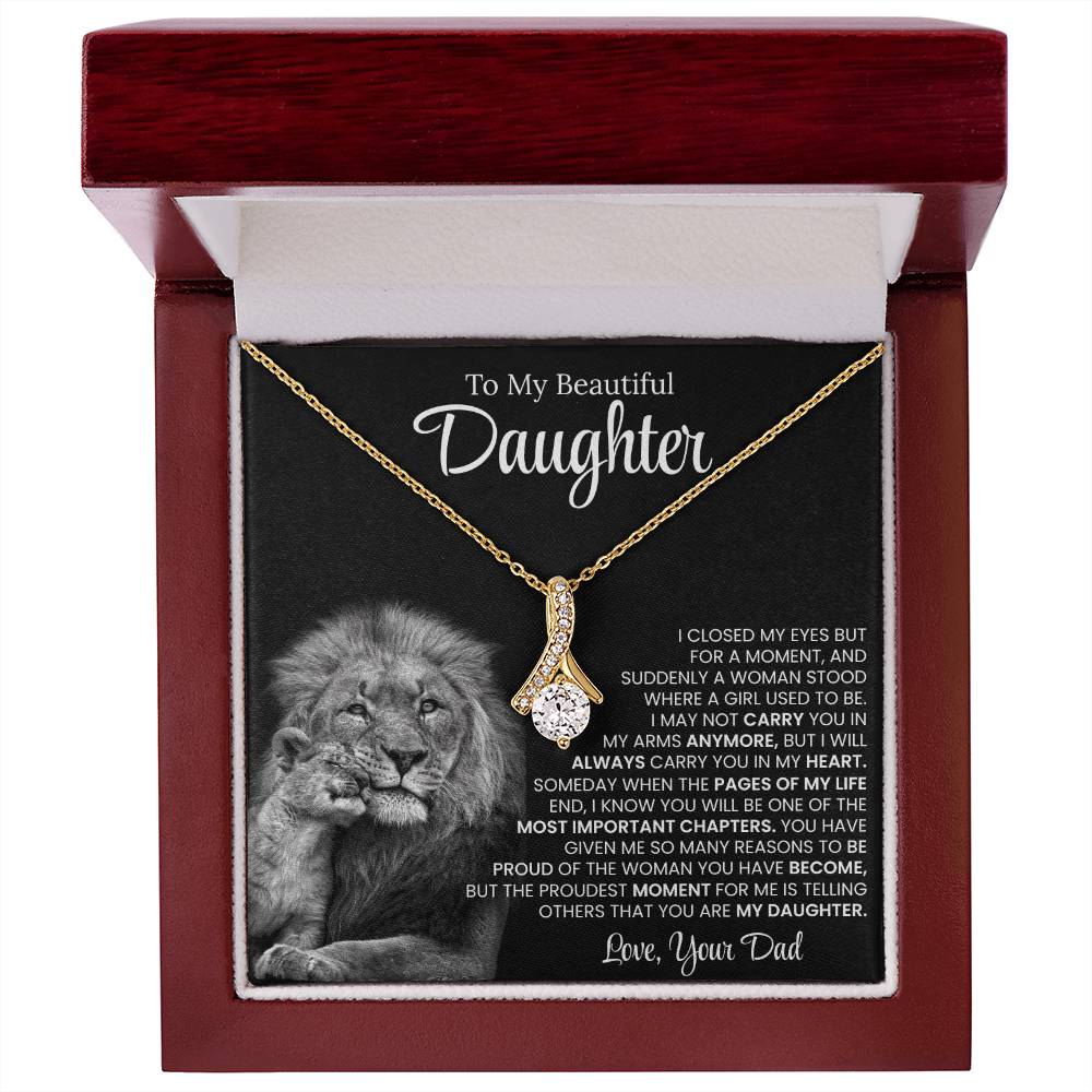 To My Beautiful Daughter, Love From Dad - Alluring Beauty Necklace