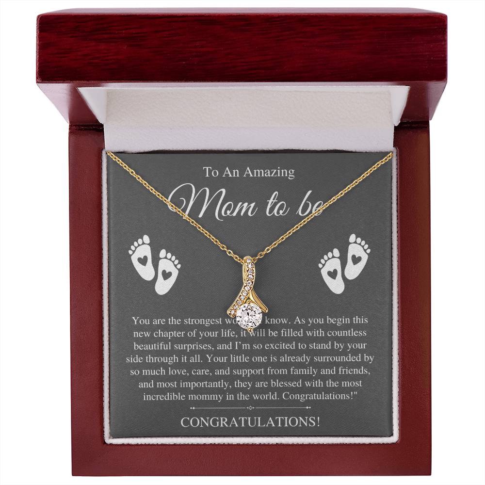 To My Amazing Mom to be, Congratulations - Alluring Beauty Necklace