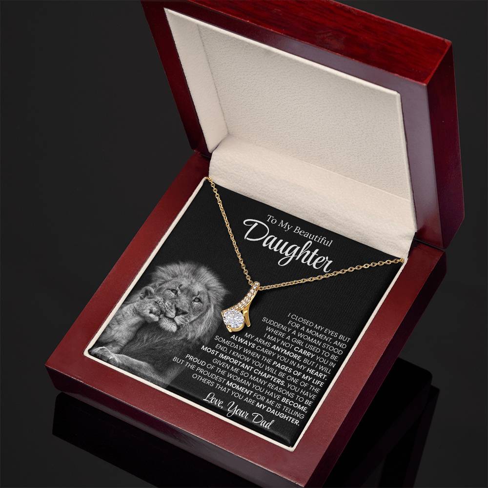 To My Beautiful Daughter, Love From Dad - Alluring Beauty Necklace