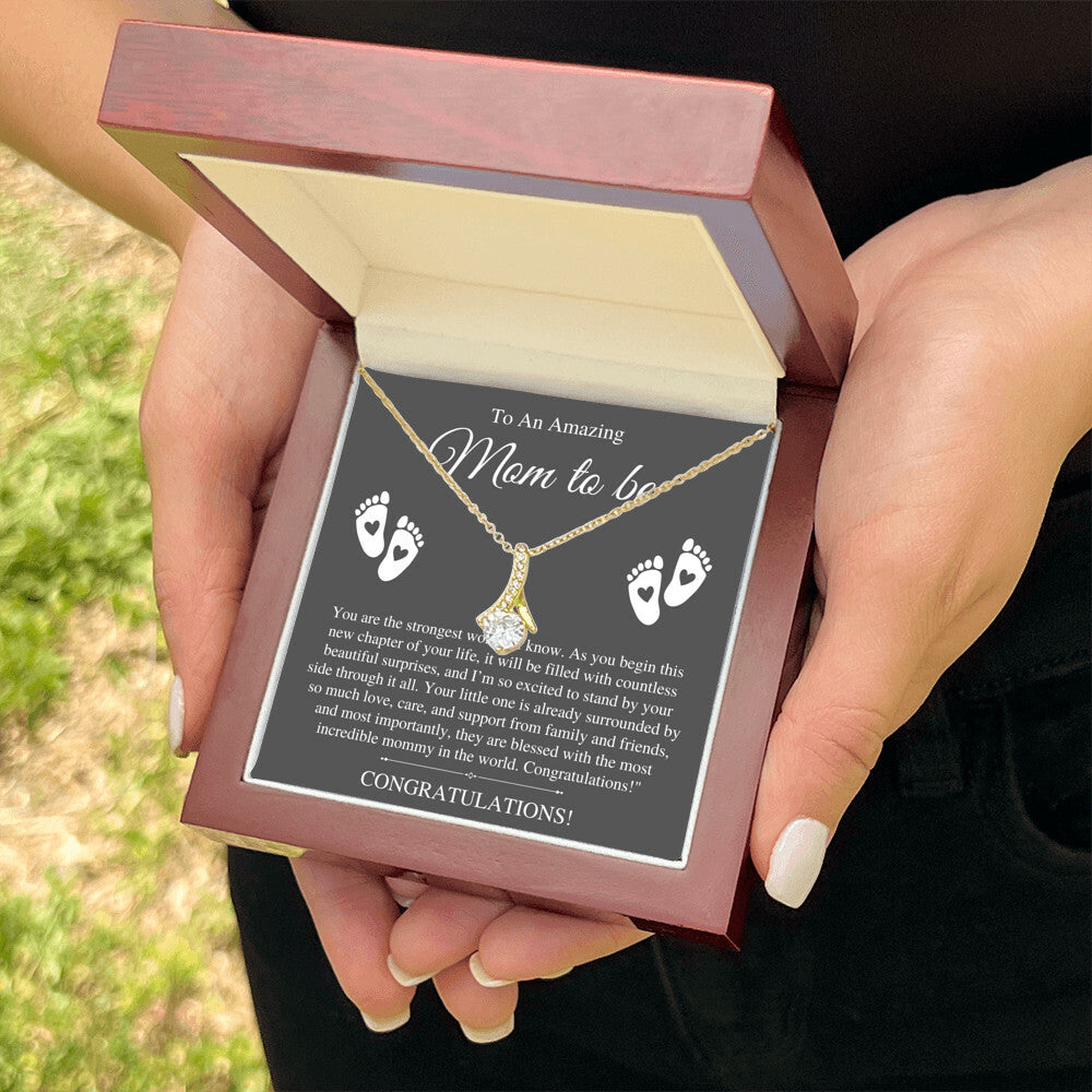 To My Amazing Mom to be, Congratulations - Alluring Beauty Necklace