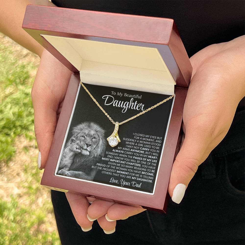 To My Beautiful Daughter, Love From Dad - Alluring Beauty Necklace