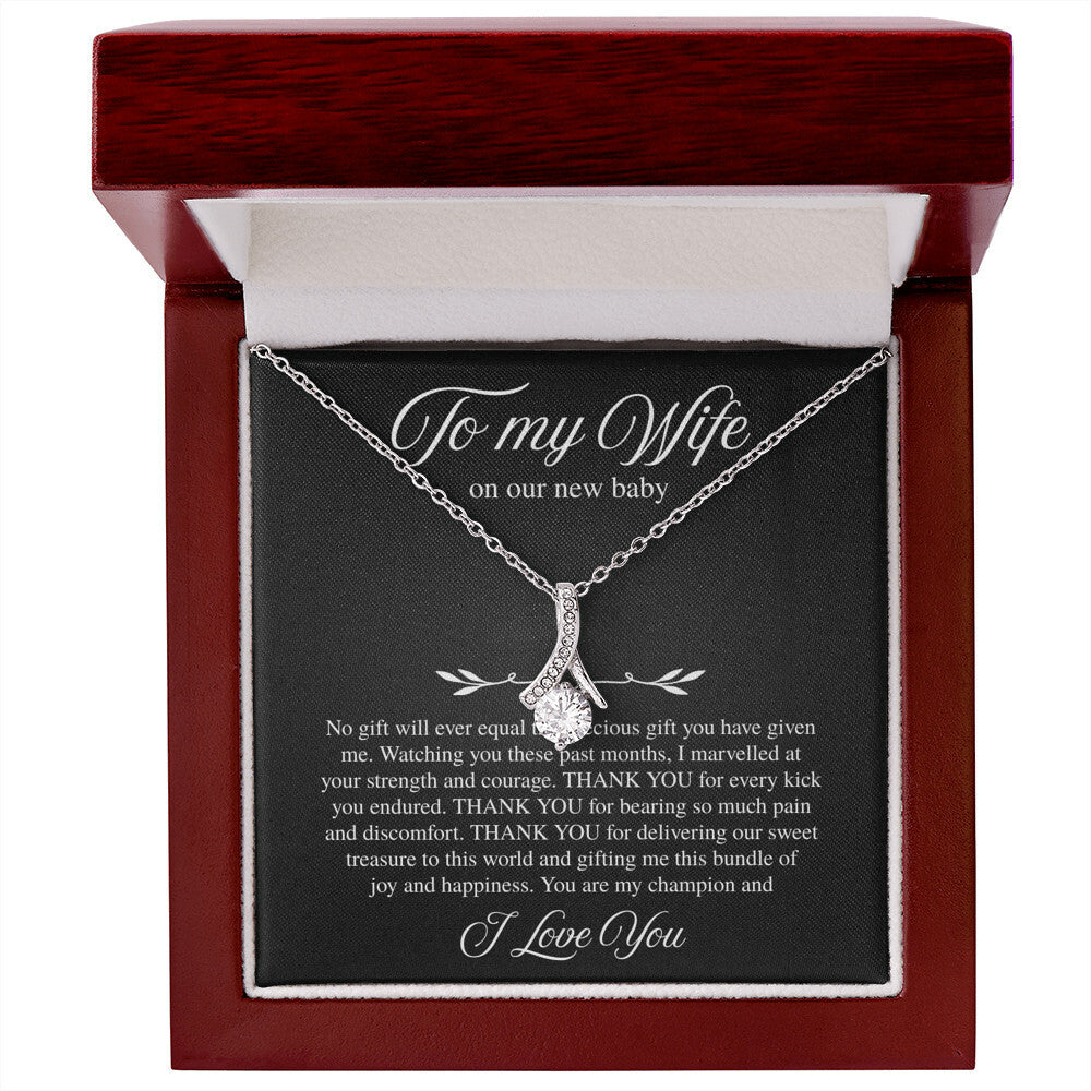 To My Wife, On Our New Baby - Alluring Beauty Necklace