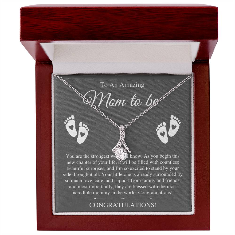 To My Amazing Mom to be, Congratulations - Alluring Beauty Necklace