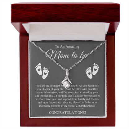 To My Amazing Mom to be, Congratulations - Alluring Beauty Necklace