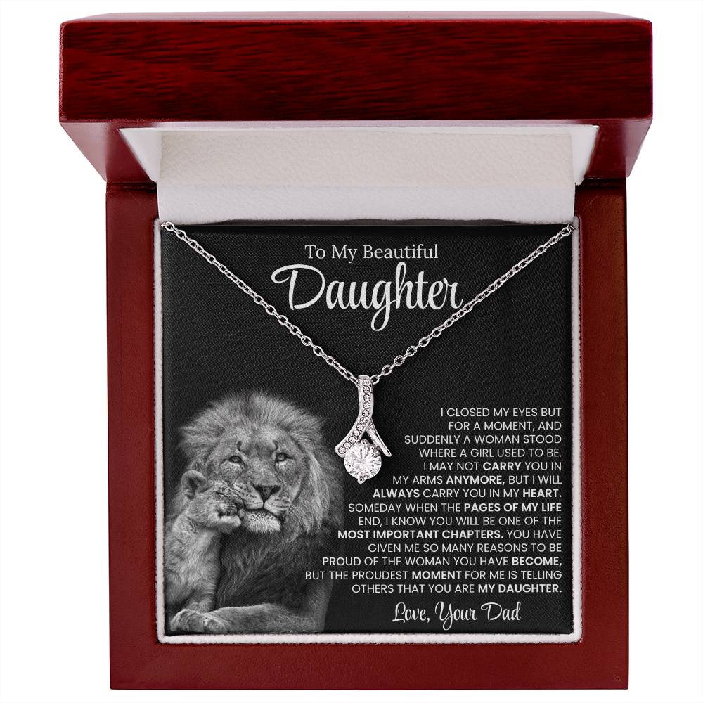 To My Beautiful Daughter, Love From Dad - Alluring Beauty Necklace