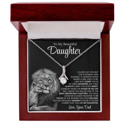 To My Beautiful Daughter, Love From Dad - Alluring Beauty Necklace