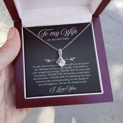 To My Wife, On Our New Baby - Alluring Beauty Necklace