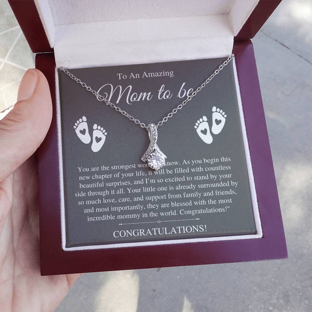 To My Amazing Mom to be, Congratulations - Alluring Beauty Necklace
