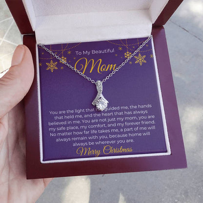 To My Beautiful Mom, Merry Christmas - Alluring Beauty Necklace