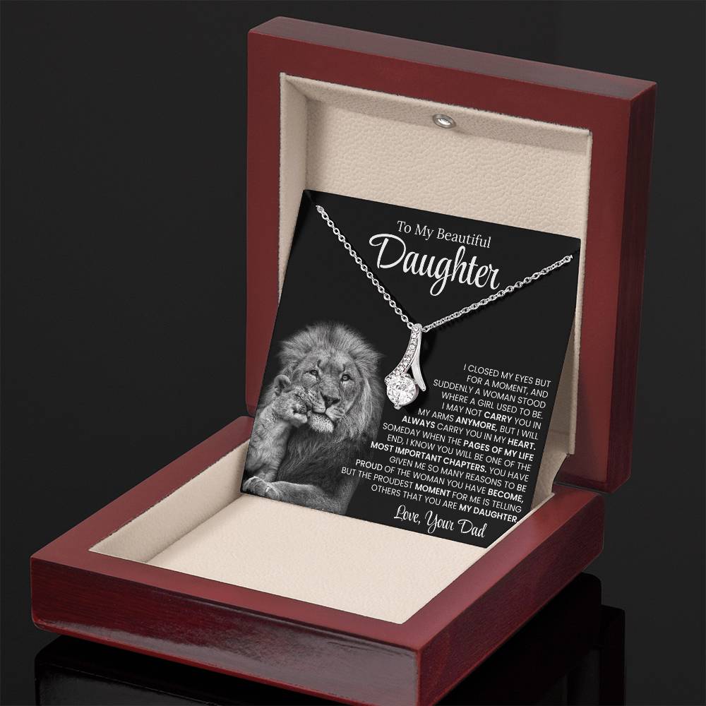 To My Beautiful Daughter, Love From Dad - Alluring Beauty Necklace