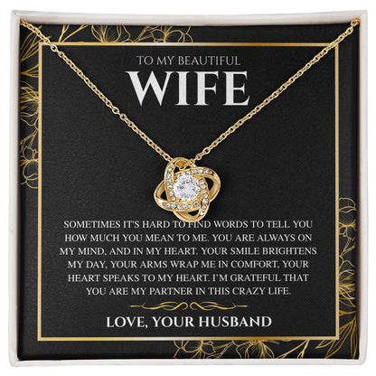 To My Wife, From Husband - Love Knot Necklace