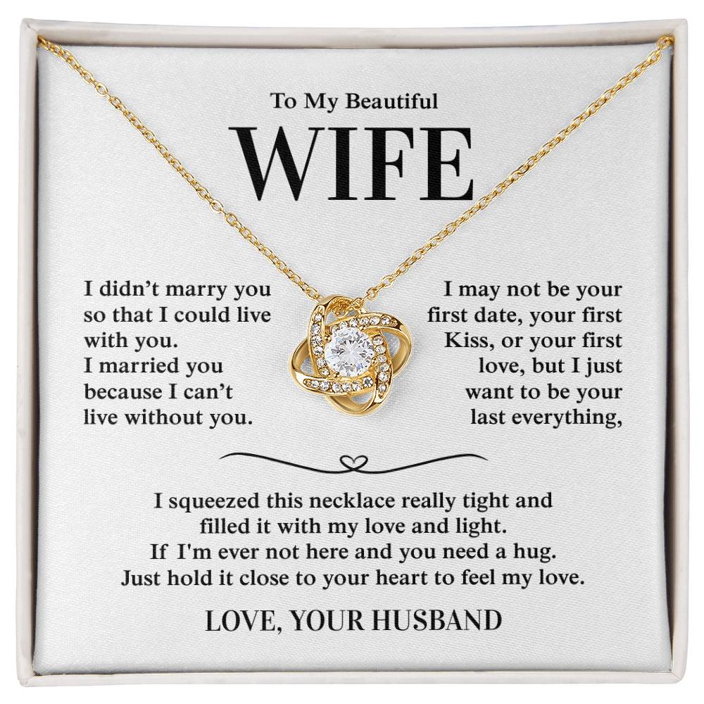 To My Beautiful Wife, From Husband - Love Knot Necklace