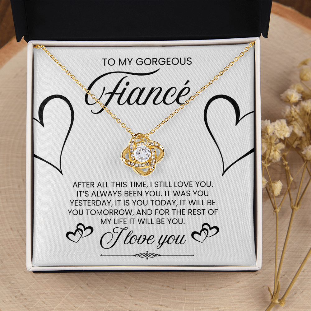 To My Gorgeous Fiance, I Love You - Love Knot Necklace