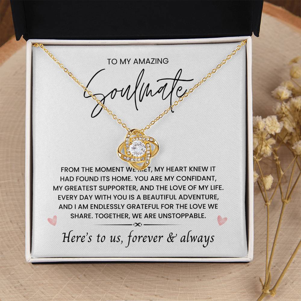 To My Amazing Soulmate, Love Forever & Always - Love Knot Necklace