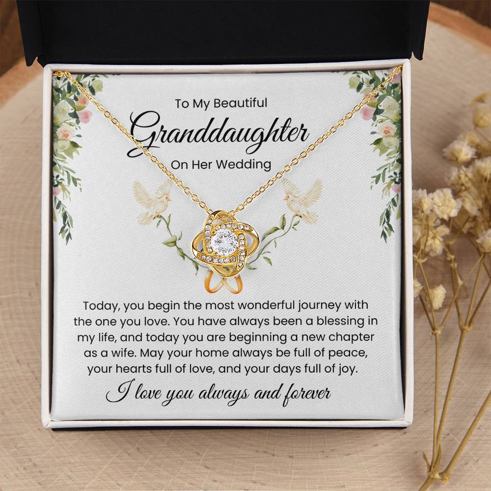 To My Granddaughter, On Her Wedding - Love Knot Necklace