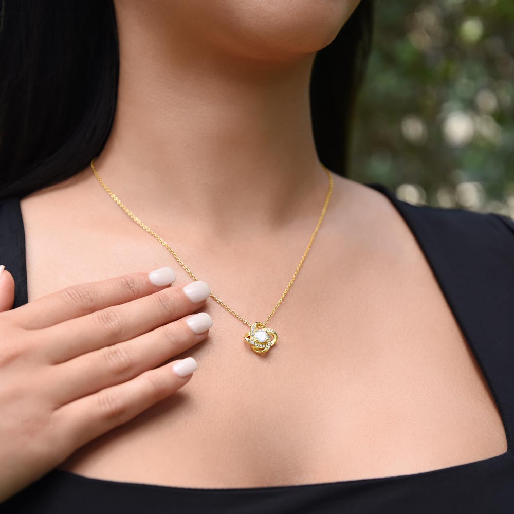 To My Beautiful  Daughter, From Mom - Love Knot Necklace
