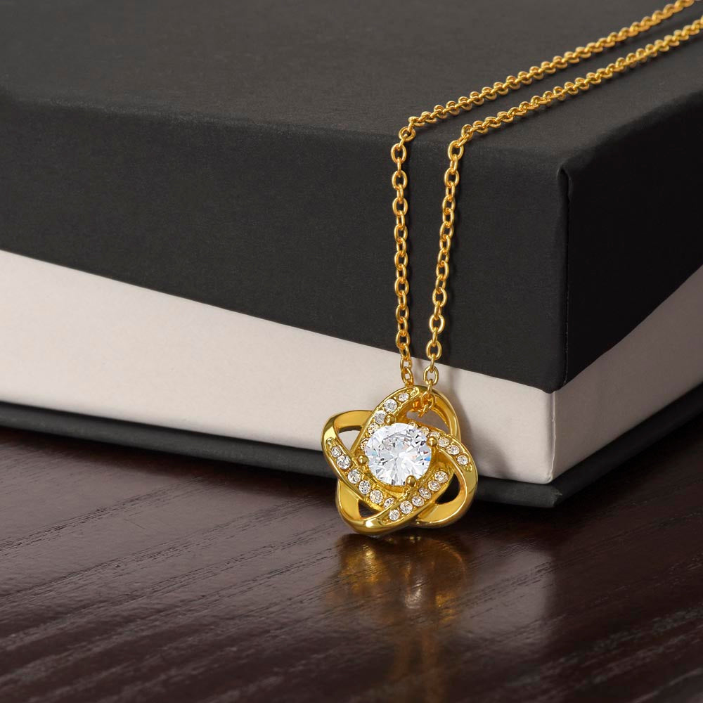 To My Beautiful Daughter, Love You Always - Love Knot Necklace