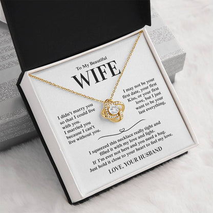 To My Beautiful Wife, From Husband - Love Knot Necklace