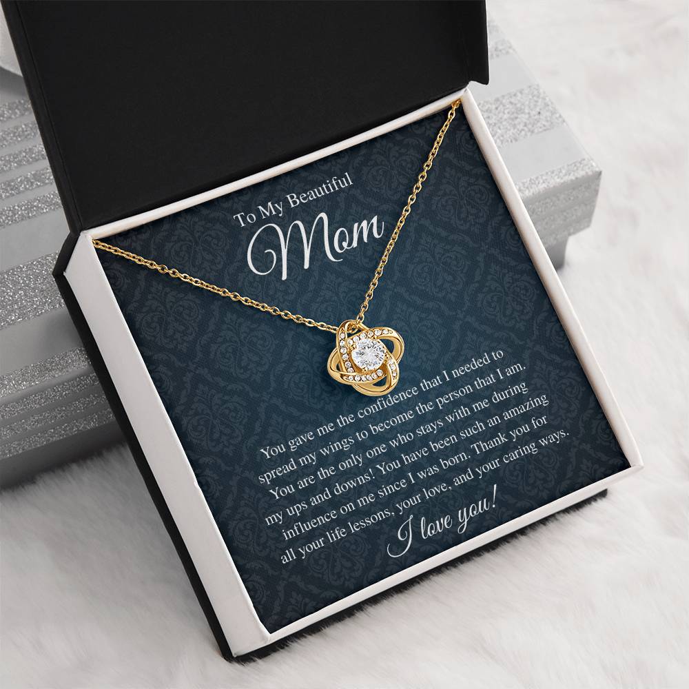 To My Beautiful Mom, I Love You - Love Knot Necklace