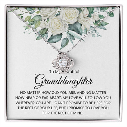 To My Beautiful Granddaughter - Love Knot Necklace