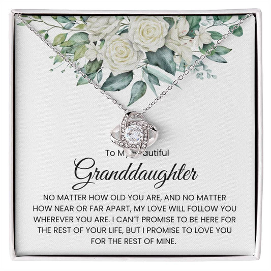 To My Beautiful Granddaughter - Love Knot Necklace