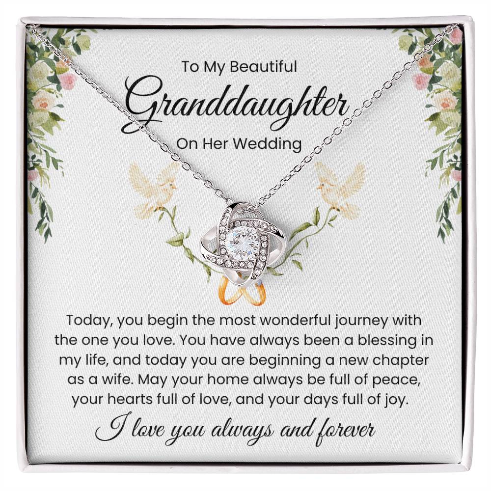 To My Granddaughter, On Her Wedding - Love Knot Necklace