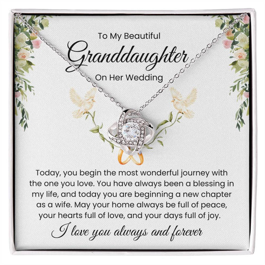 To My Granddaughter, On Her Wedding - Love Knot Necklace