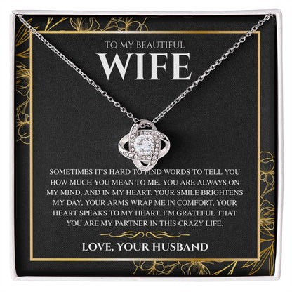 To My Wife, From Husband - Love Knot Necklace