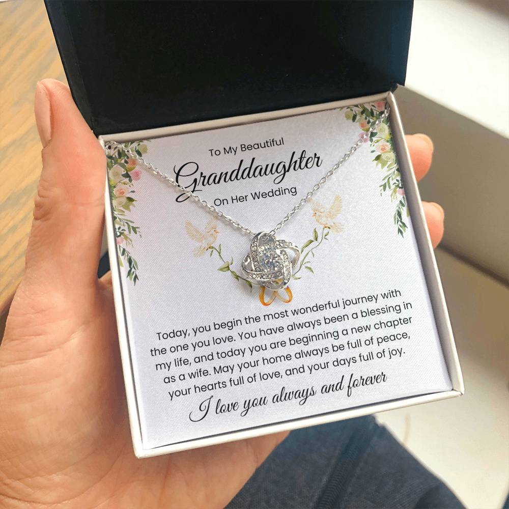 To My Granddaughter, On Her Wedding - Love Knot Necklace