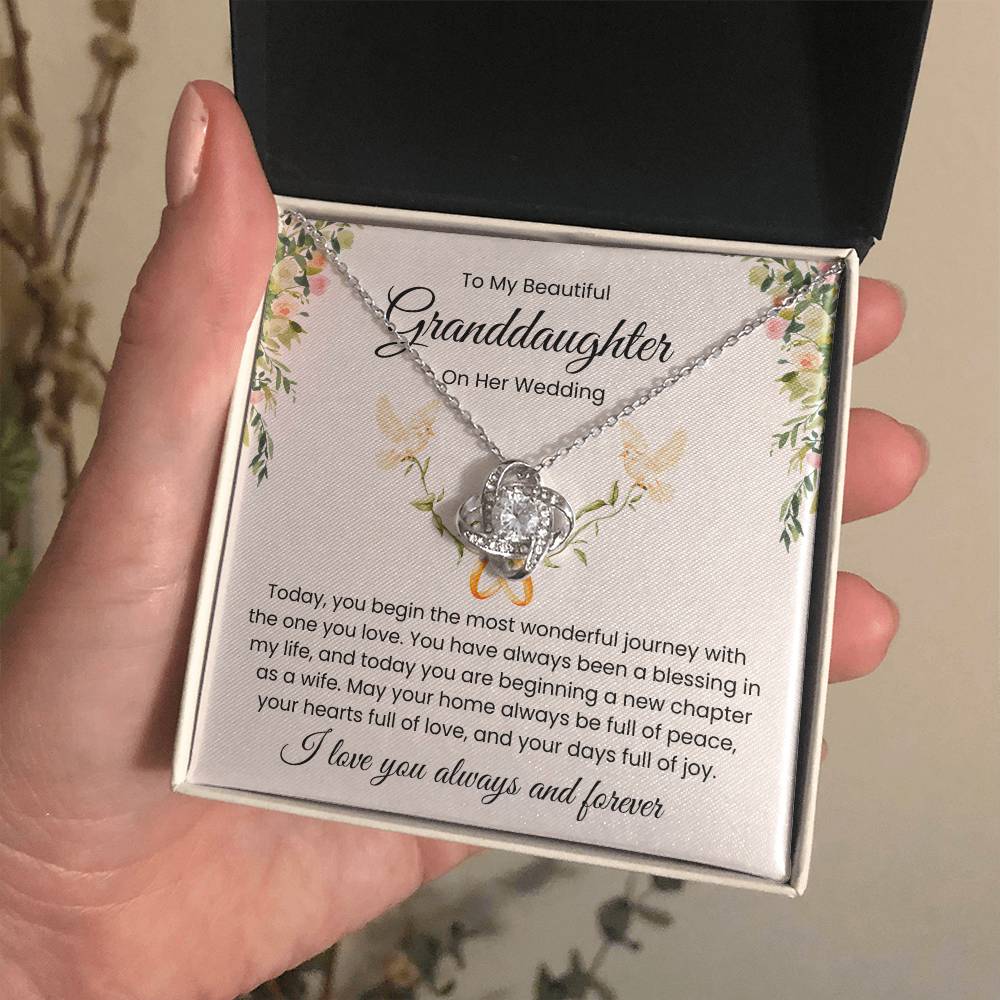 To My Granddaughter, On Her Wedding - Love Knot Necklace