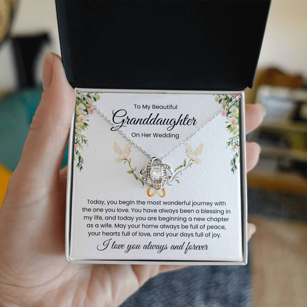 To My Granddaughter, On Her Wedding - Love Knot Necklace