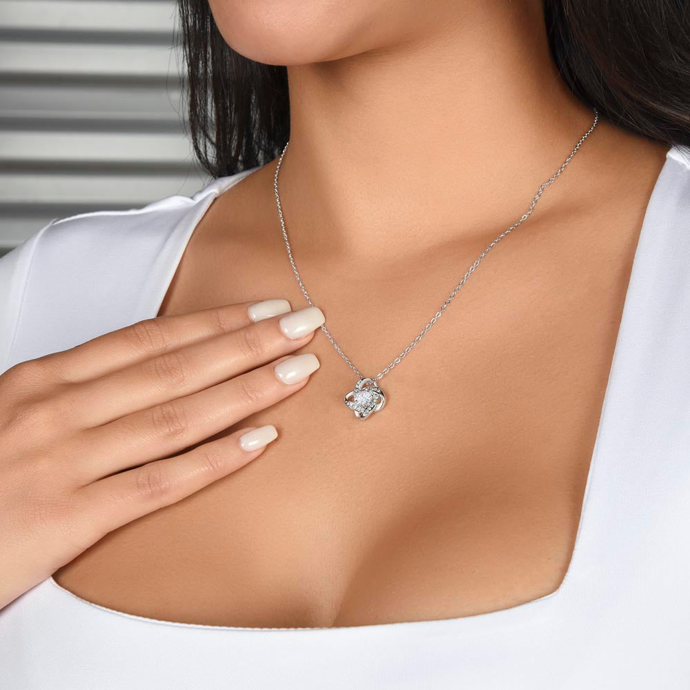 To My Beautiful  Daughter, From Mom - Love Knot Necklace
