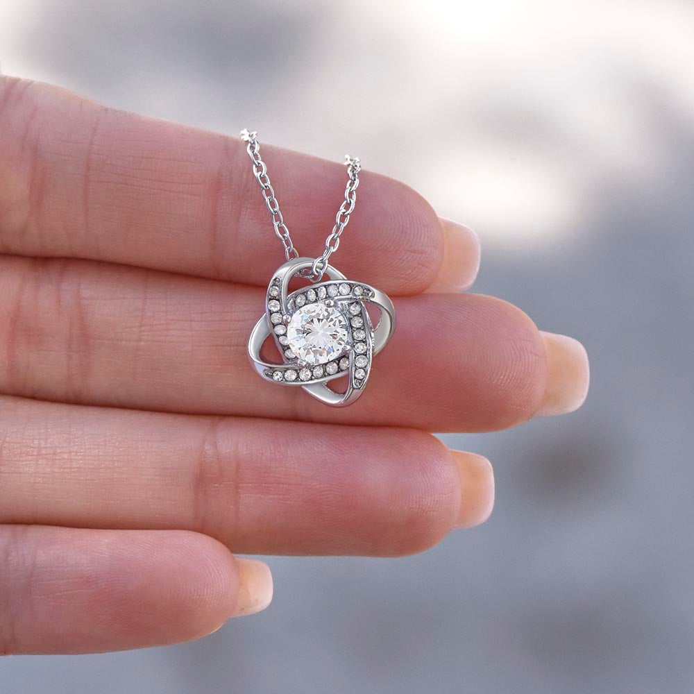 To My Beautiful  Daughter, From Mom - Love Knot Necklace