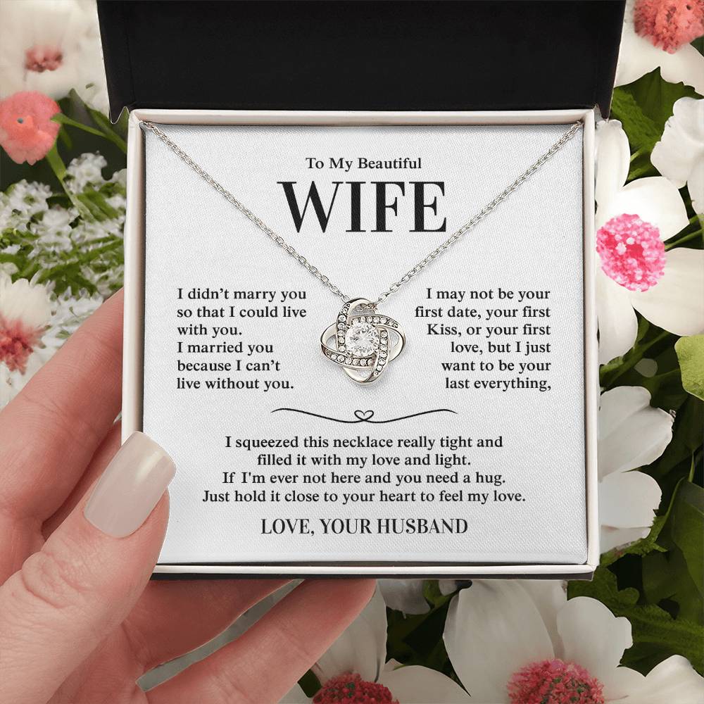 To My Beautiful Wife, From Husband - Love Knot Necklace