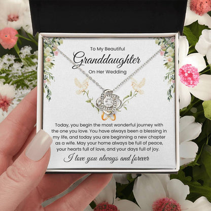 To My Granddaughter, On Her Wedding - Love Knot Necklace