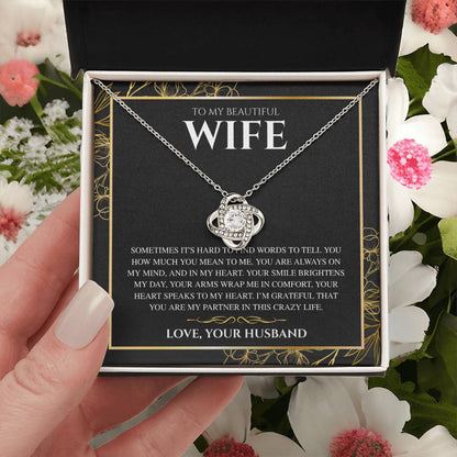 To My Wife, From Husband - Love Knot Necklace