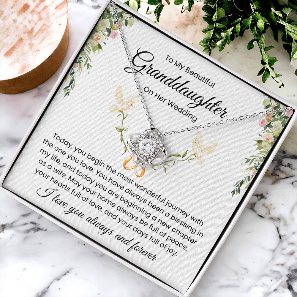 To My Granddaughter, On Her Wedding - Love Knot Necklace