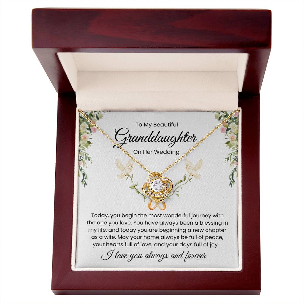 To My Granddaughter, On Her Wedding - Love Knot Necklace