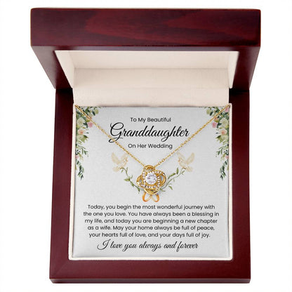 To My Granddaughter, On Her Wedding - Love Knot Necklace