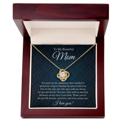 To My Beautiful Mom, I Love You - Love Knot Necklace