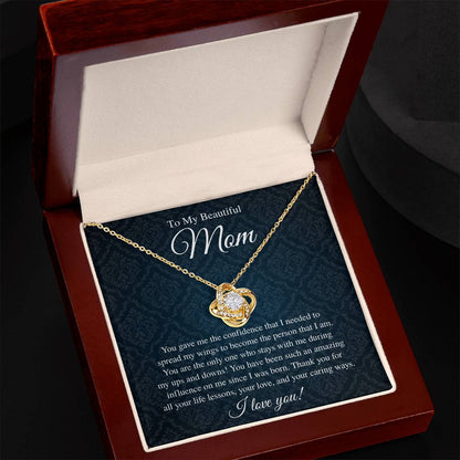 To My Beautiful Mom, I Love You - Love Knot Necklace