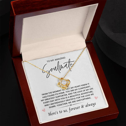 To My Amazing Soulmate, Love Forever & Always - Love Knot Necklace