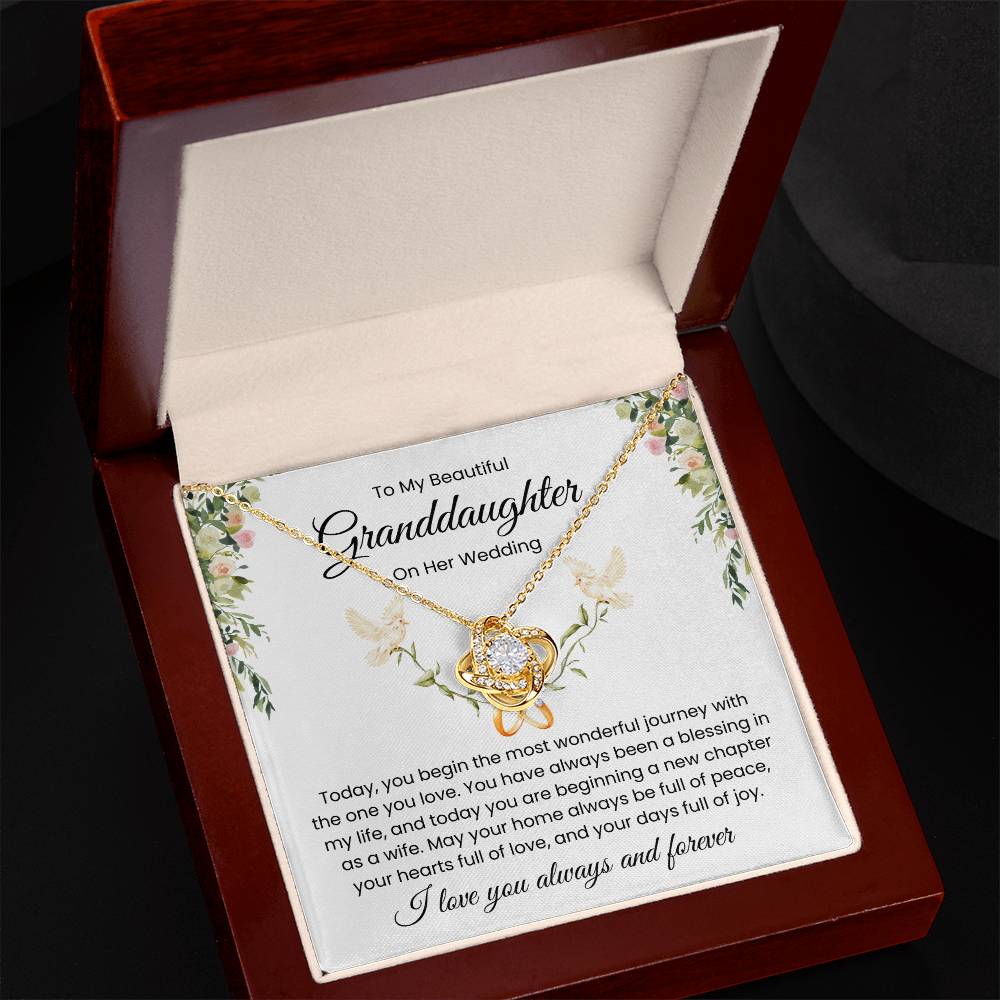 To My Granddaughter, On Her Wedding - Love Knot Necklace