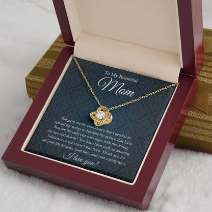 To My Beautiful Mom, I Love You - Love Knot Necklace