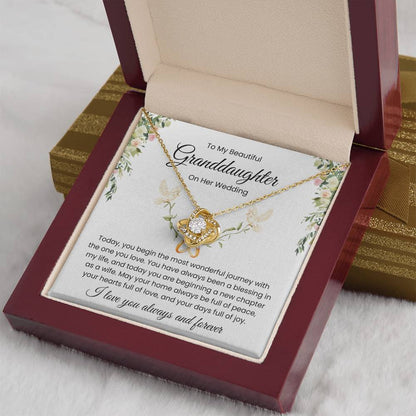 To My Granddaughter, On Her Wedding - Love Knot Necklace