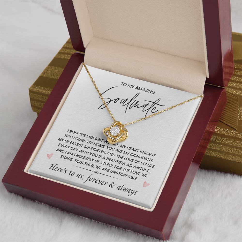 To My Amazing Soulmate, Love Forever & Always - Love Knot Necklace