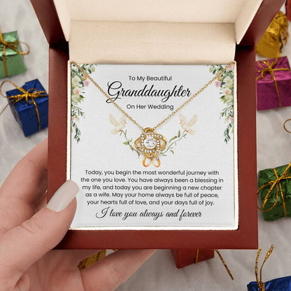 To My Granddaughter, On Her Wedding - Love Knot Necklace