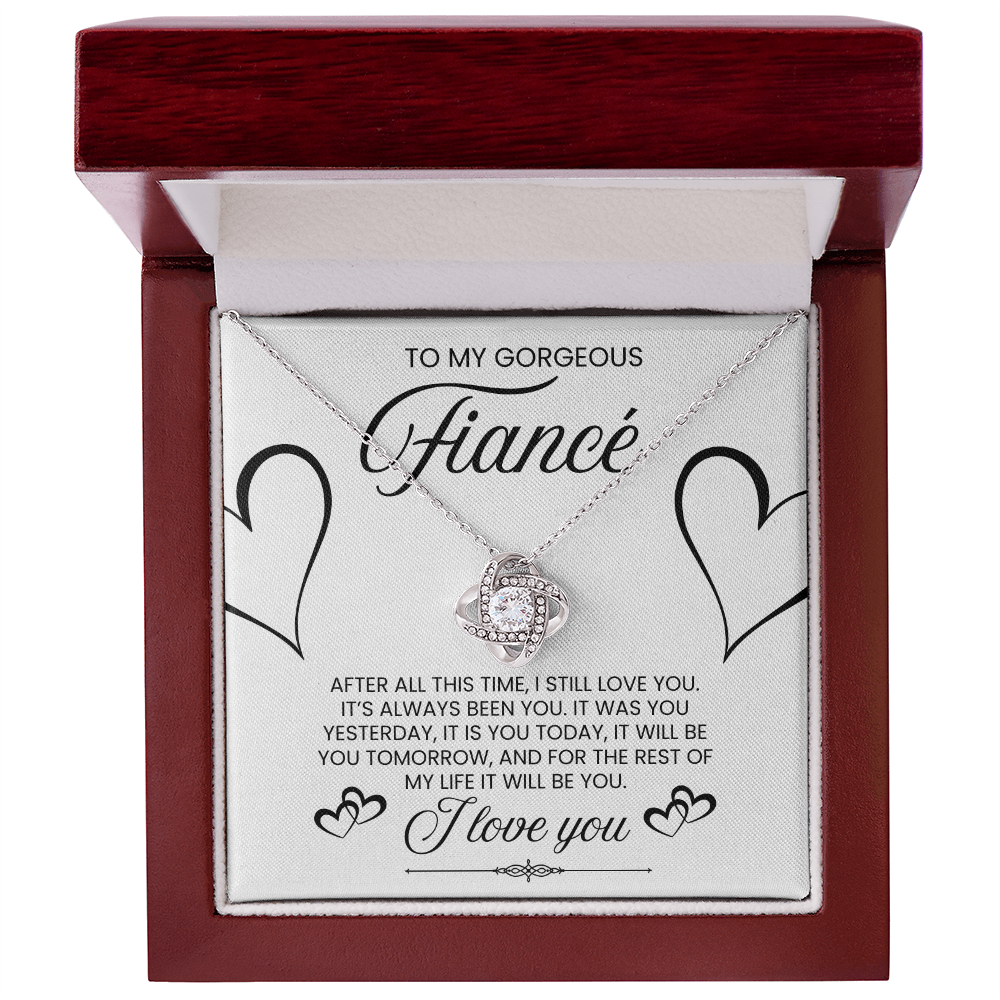 To My Gorgeous Fiance, I Love You - Love Knot Necklace
